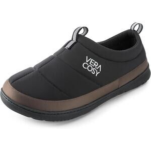 VeraCosy Black Quilted Waterproof Memory Foam House Slippers Size  Men's 13-14